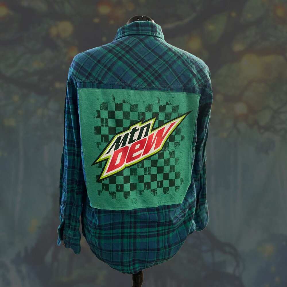 Upcycled Stio Mountain Dew Flannel sz S